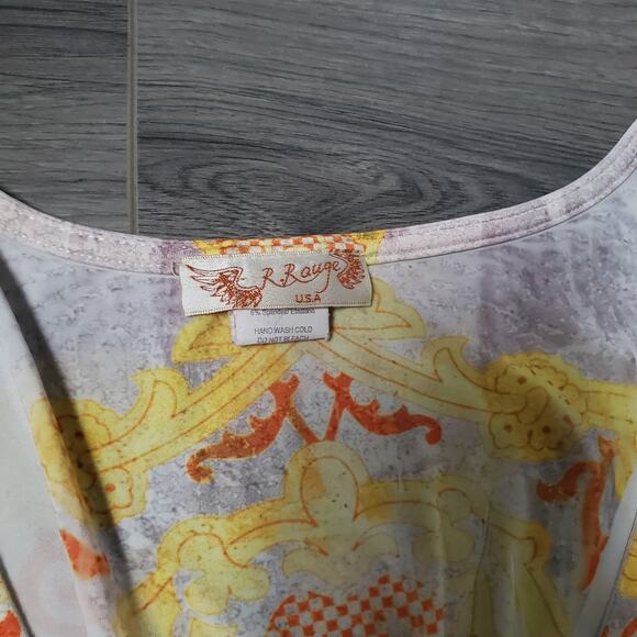 Y2K Fairy Witch Dress Women XL Multicolor Boho Midi Paisley Print Rhinestone TDV - Picture 4 of 10